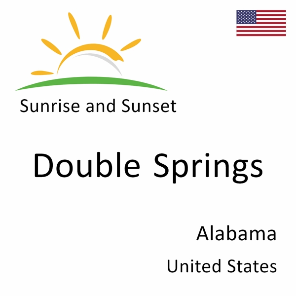 Sunrise and sunset times for Double Springs, Alabama, United States