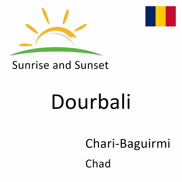 Sunrise and sunset times for Dourbali, Chari-Baguirmi, Chad
