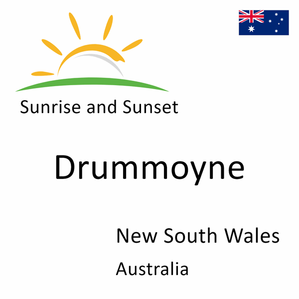 Sunrise and sunset times for Drummoyne, New South Wales, Australia