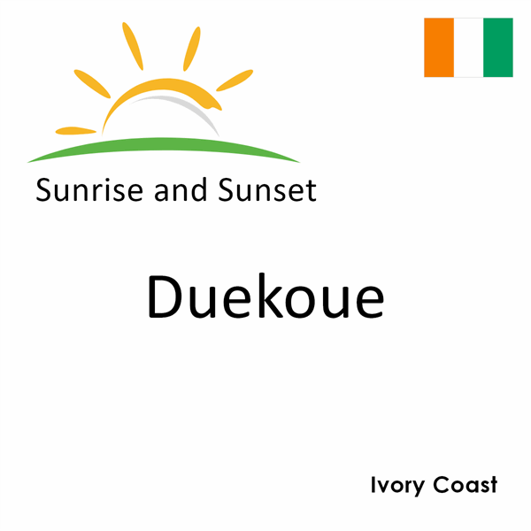 Sunrise and sunset times for Duekoue, Ivory Coast