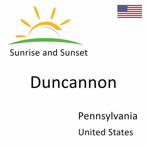 Sunrise and sunset times for Duncannon, Pennsylvania, United States
