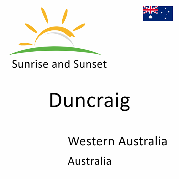 Sunrise and sunset times for Duncraig, Western Australia, Australia