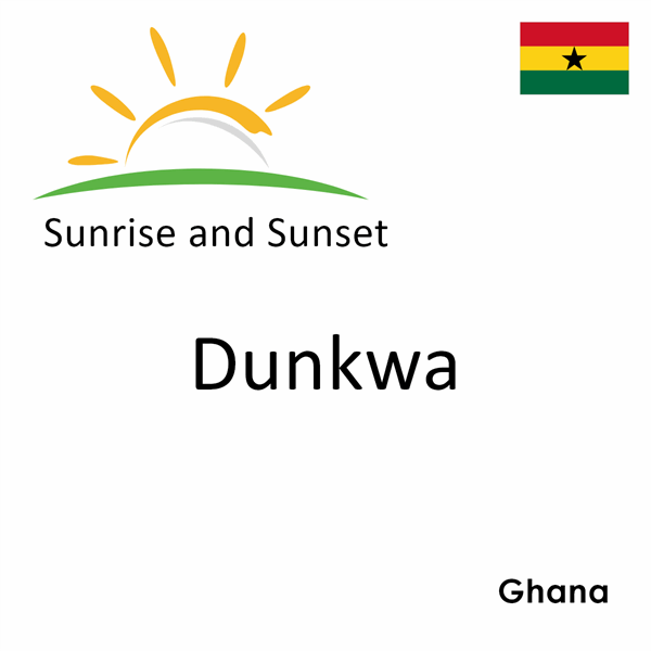 Sunrise and sunset times for Dunkwa, Ghana