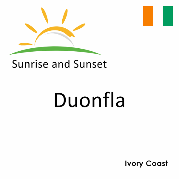 Sunrise and sunset times for Duonfla, Ivory Coast