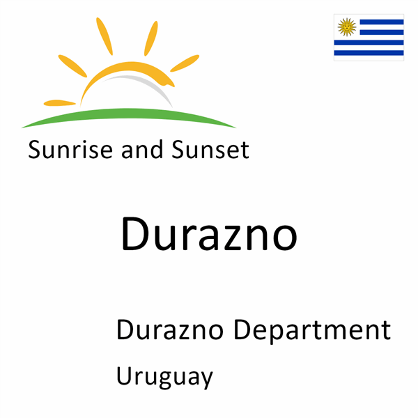 Sunrise and sunset times for Durazno, Durazno Department, Uruguay