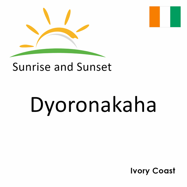 Sunrise and sunset times for Dyoronakaha, Ivory Coast