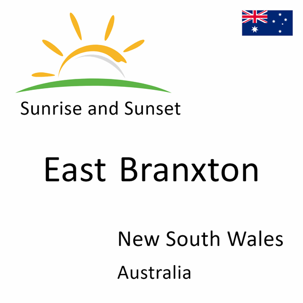 Sunrise and sunset times for East Branxton, New South Wales, Australia