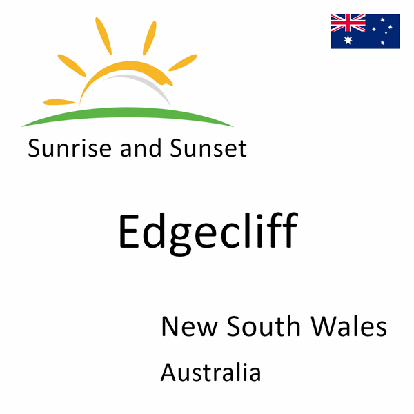 Sunrise and sunset times for Edgecliff, New South Wales, Australia