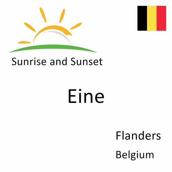 Sunrise and sunset times for Eine, Flanders, Belgium