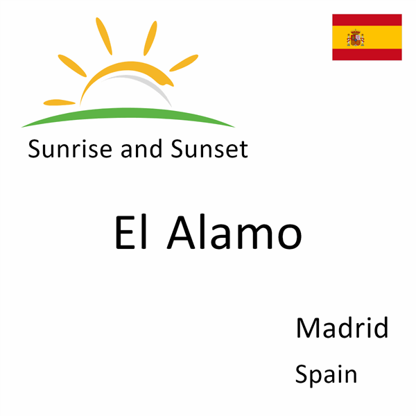 Sunrise and sunset times for El Alamo, Madrid, Spain