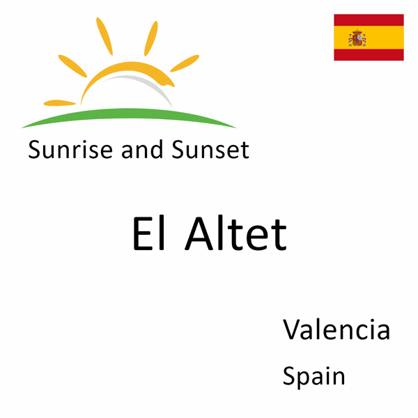 Sunrise and sunset times for El Altet, Valencia, Spain