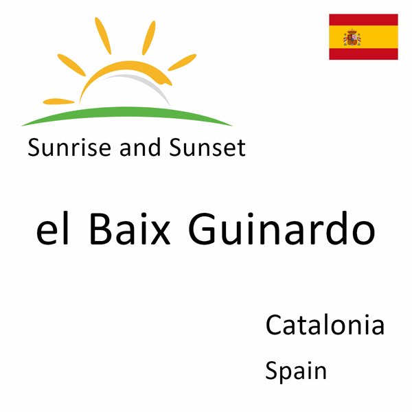 Sunrise and sunset times for el Baix Guinardo, Catalonia, Spain