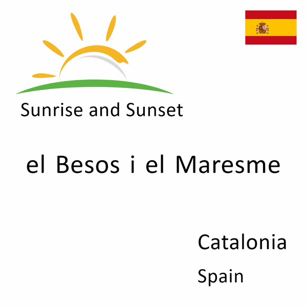 Sunrise and sunset times for el Besos i el Maresme, Catalonia, Spain