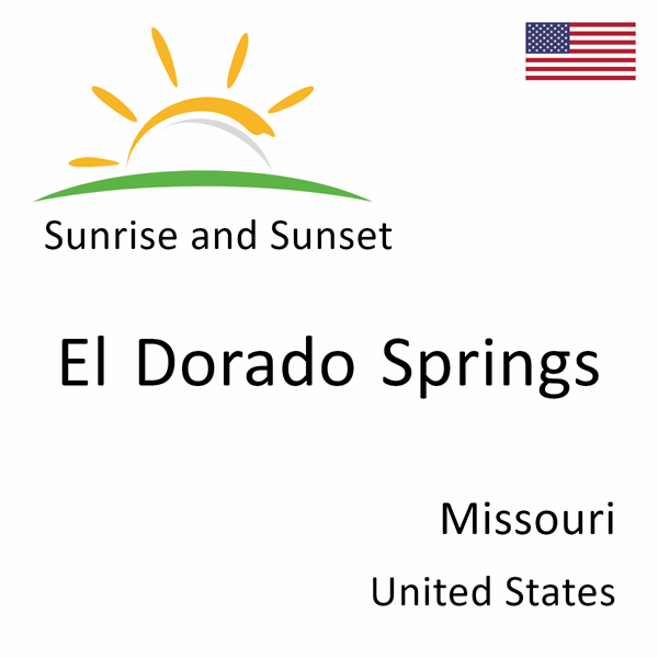 Sunrise and sunset times for El Dorado Springs, Missouri, United States