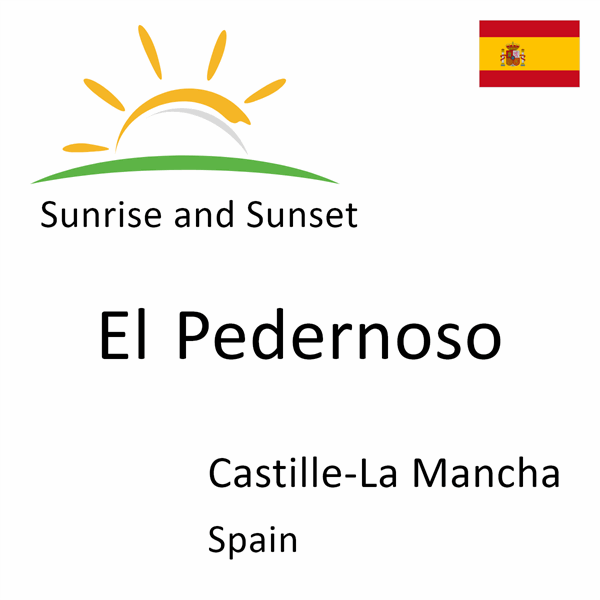 Sunrise and sunset times for El Pedernoso, Castille-La Mancha, Spain