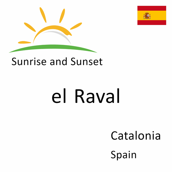 Sunrise and sunset times for el Raval, Catalonia, Spain