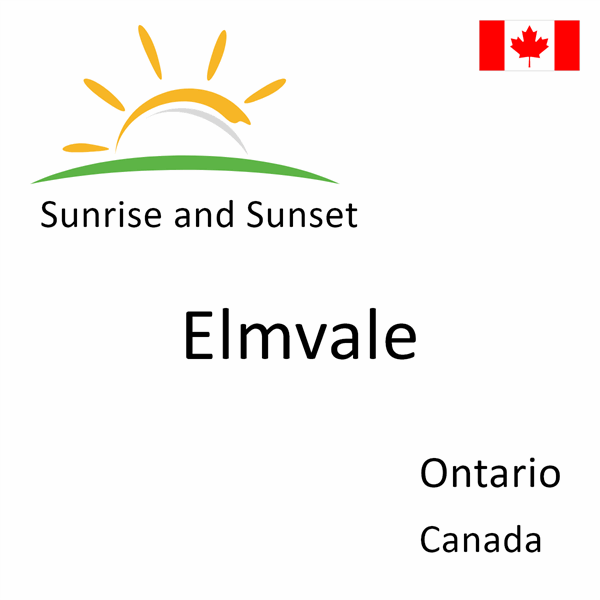 Sunrise and sunset times for Elmvale, Ontario, Canada