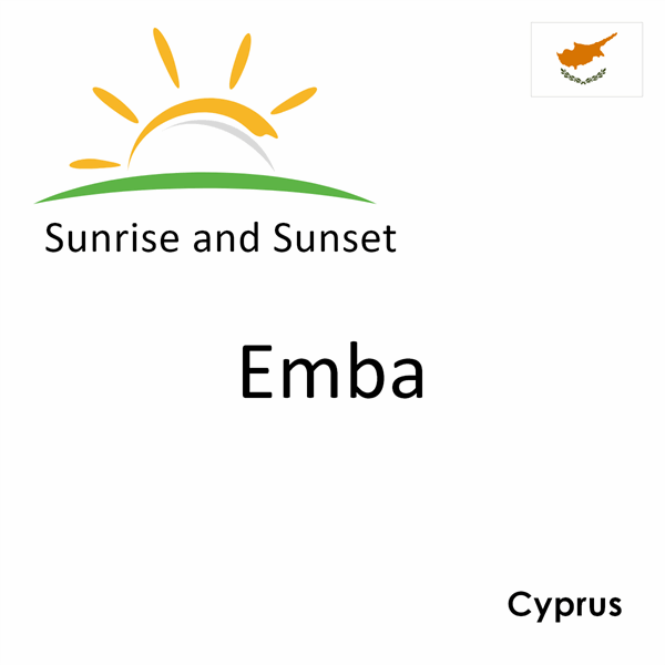 Sunrise and sunset times for Emba, Cyprus