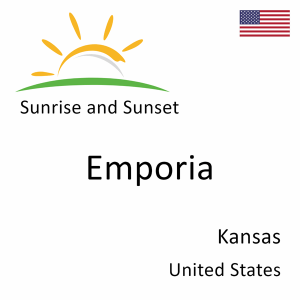 Sunrise and sunset times for Emporia, Kansas, United States
