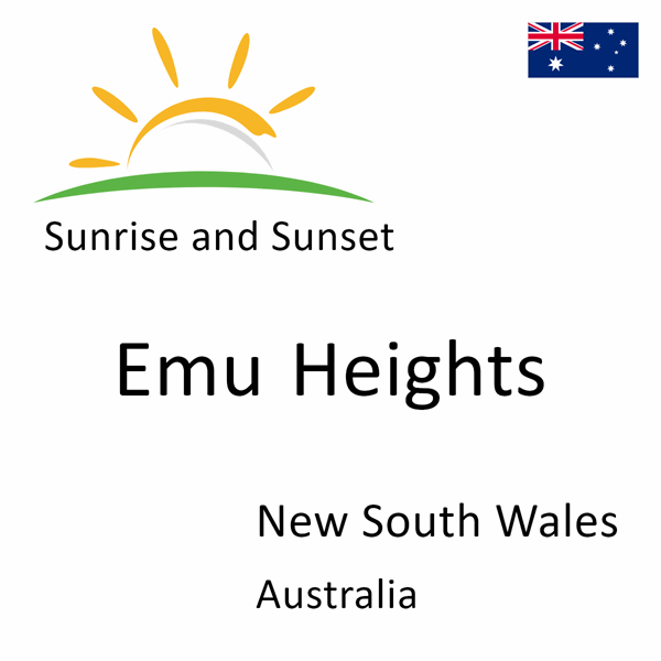 Sunrise and sunset times for Emu Heights, New South Wales, Australia