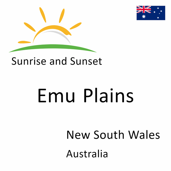 Sunrise and sunset times for Emu Plains, New South Wales, Australia