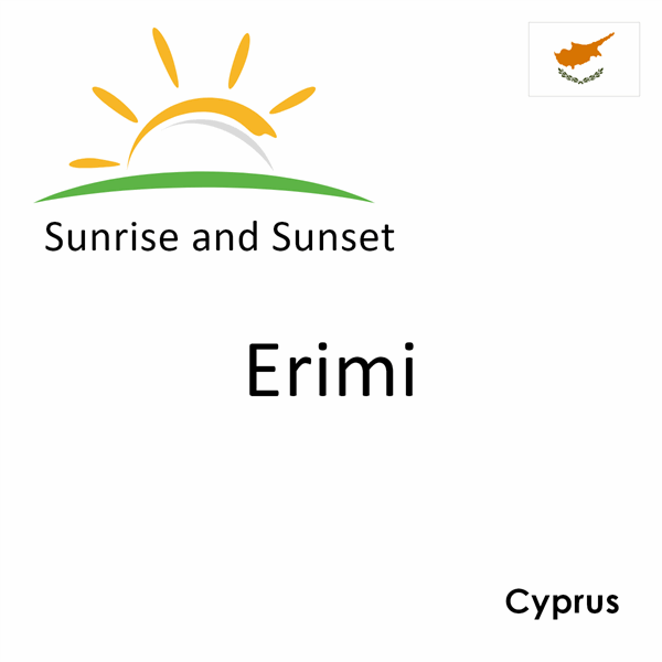 Sunrise and sunset times for Erimi, Cyprus