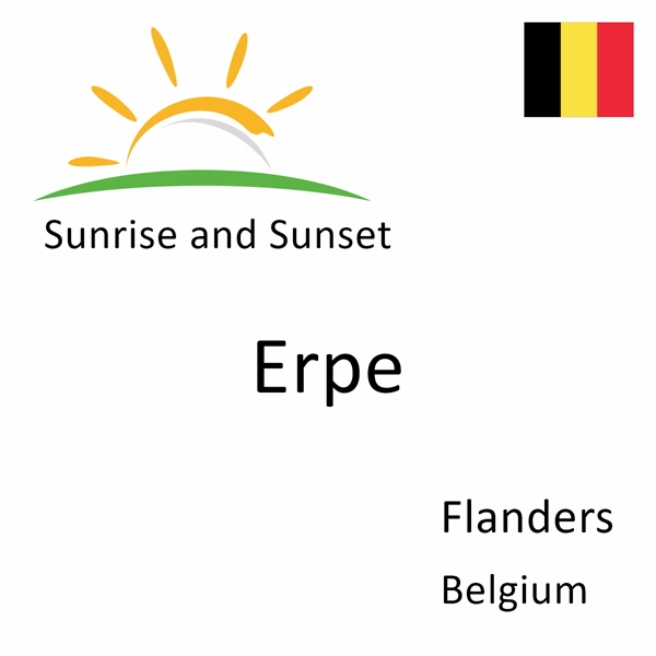 Sunrise and sunset times for Erpe, Flanders, Belgium