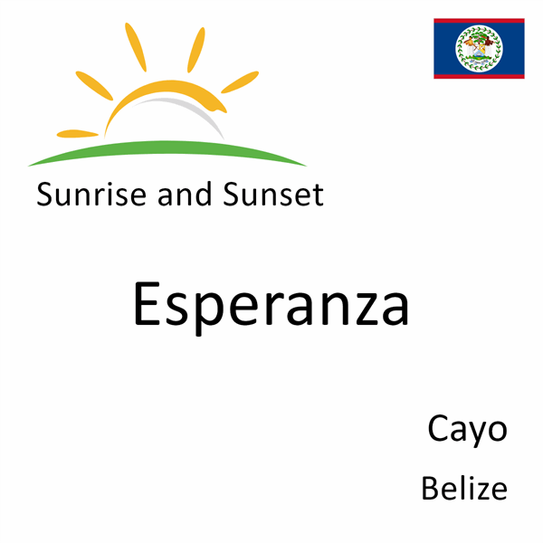 Sunrise and sunset times for Esperanza, Cayo, Belize