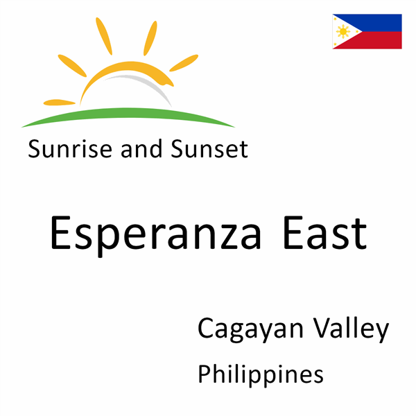 Sunrise and sunset times for Esperanza East, Cagayan Valley, Philippines