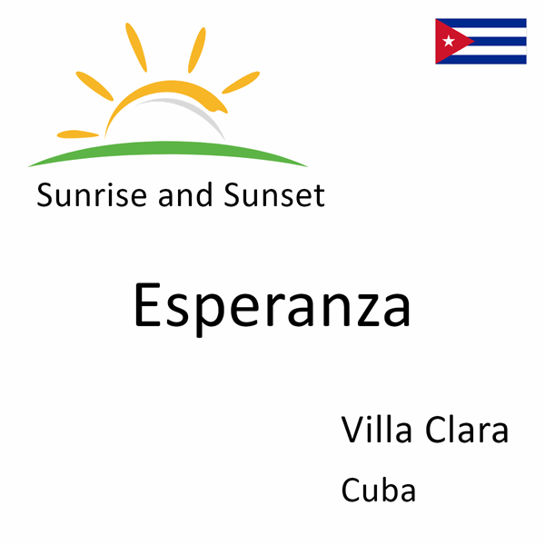 Sunrise and sunset times for Esperanza, Villa Clara, Cuba