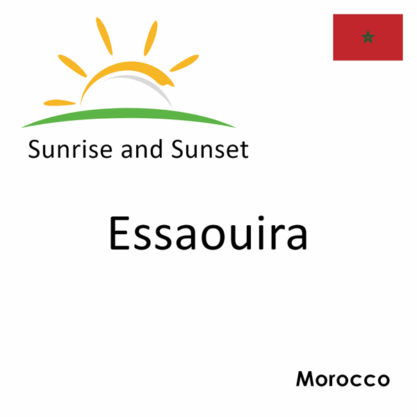 Sunrise and sunset times for Essaouira, Morocco