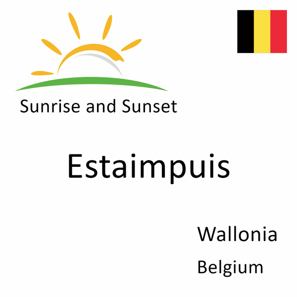 Sunrise and sunset times for Estaimpuis, Wallonia, Belgium