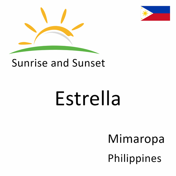 Sunrise and sunset times for Estrella, Mimaropa, Philippines