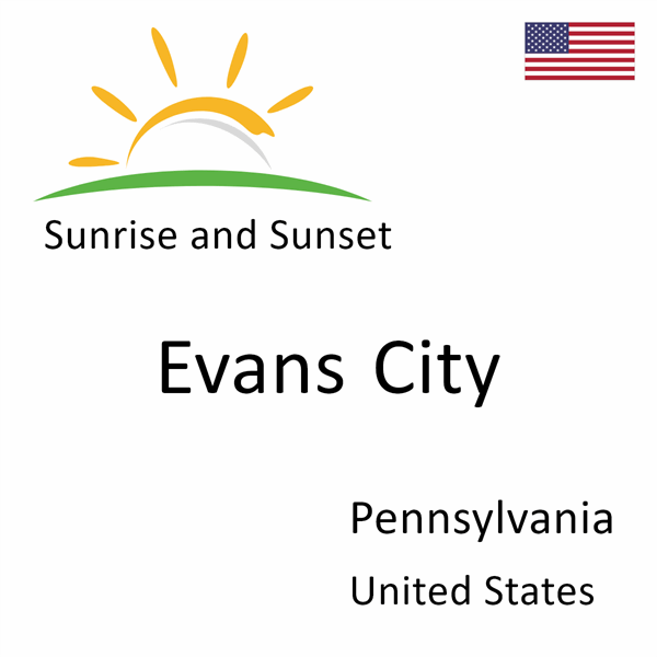 Sunrise and sunset times for Evans City, Pennsylvania, United States