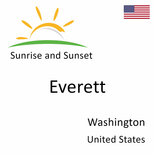 Sunrise and sunset times for Everett, Washington, United States