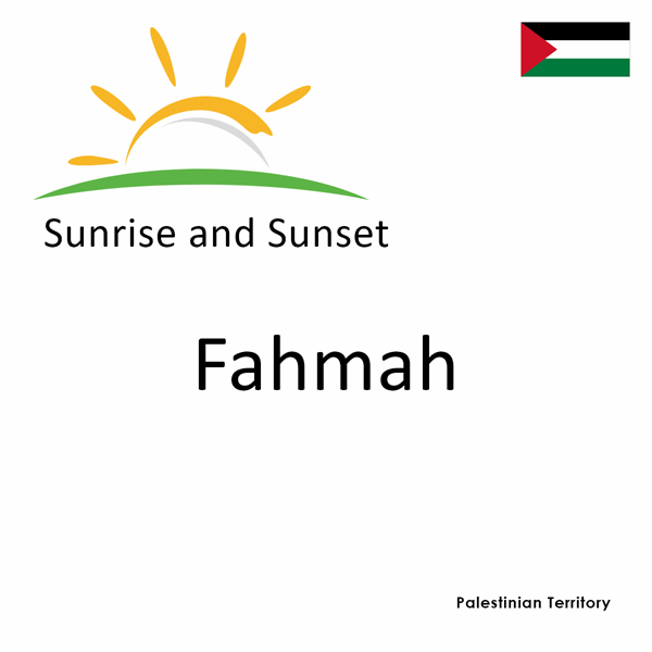 Sunrise and sunset times for Fahmah, Palestinian Territory