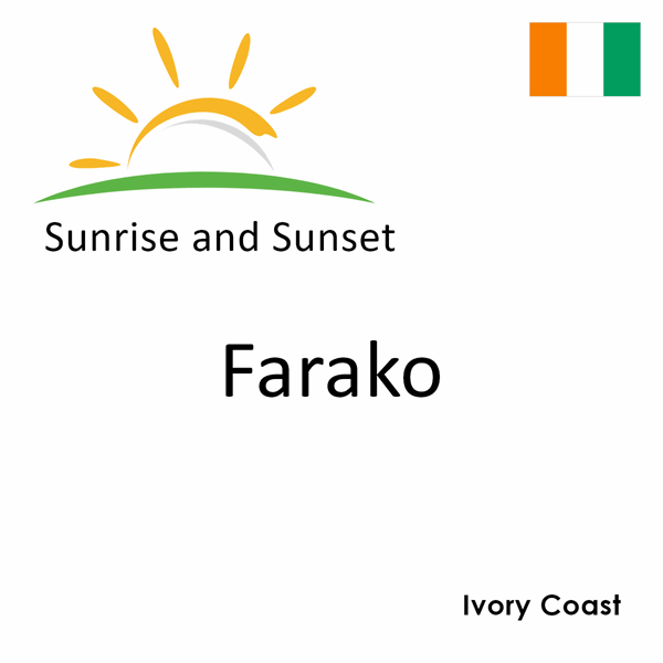 Sunrise and sunset times for Farako, Ivory Coast