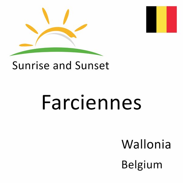 Sunrise and sunset times for Farciennes, Wallonia, Belgium