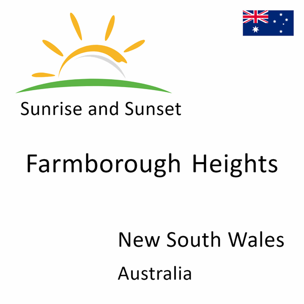 Sunrise and sunset times for Farmborough Heights, New South Wales, Australia