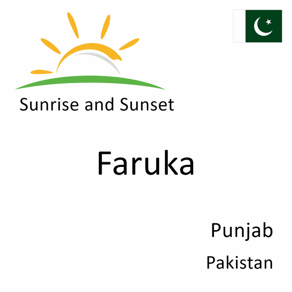 Sunrise and sunset times for Faruka, Punjab, Pakistan