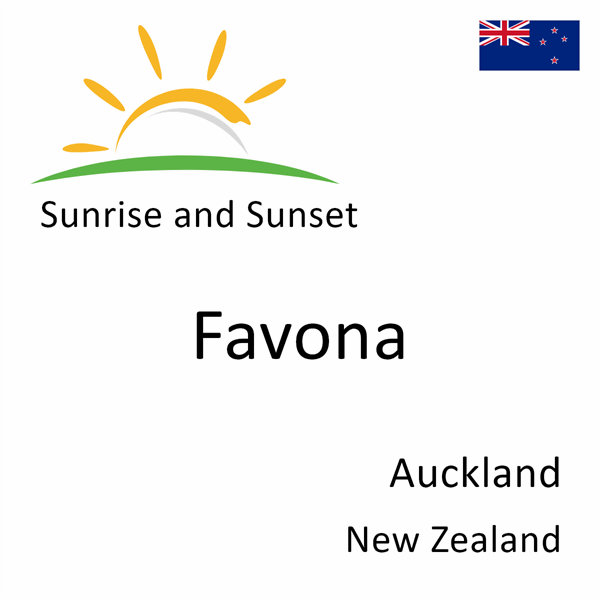 Sunrise and sunset times for Favona, Auckland, New Zealand