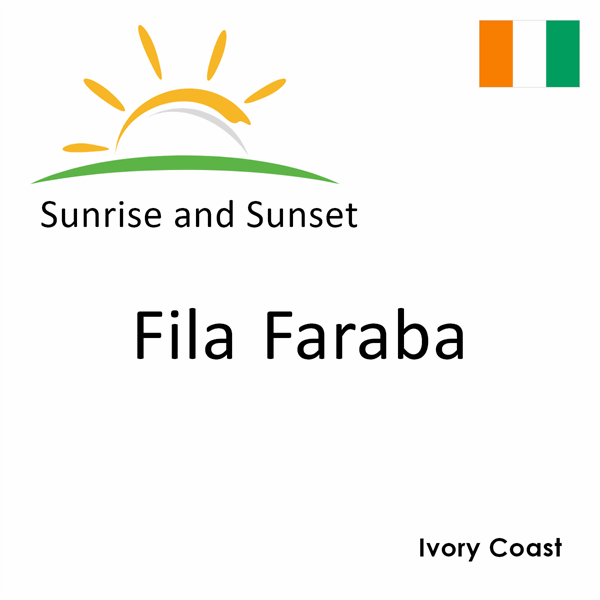 Sunrise and sunset times for Fila Faraba, Ivory Coast