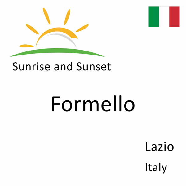 Sunrise and sunset times for Formello, Lazio, Italy