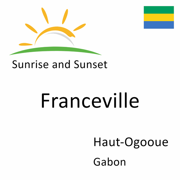 Sunrise and sunset times for Franceville, Haut-Ogooue, Gabon