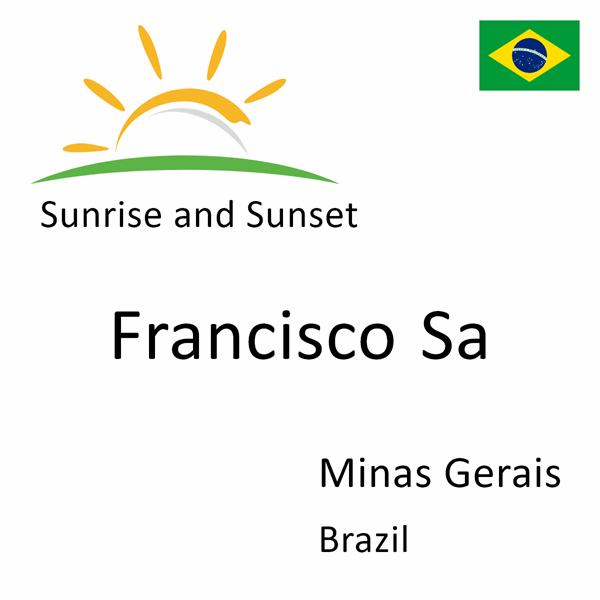 Sunrise and sunset times for Francisco Sa, Minas Gerais, Brazil