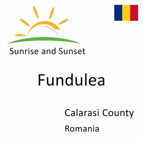 Sunrise and sunset times for Fundulea, Calarasi County, Romania