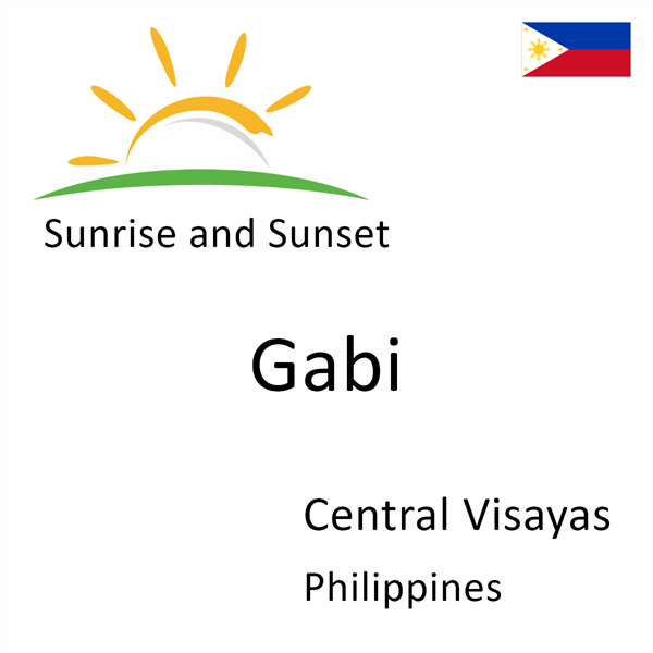 Sunrise and sunset times for Gabi, Central Visayas, Philippines