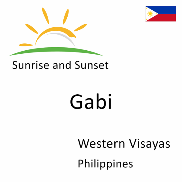 Sunrise and sunset times for Gabi, Western Visayas, Philippines