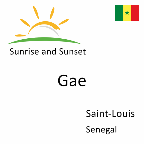 Sunrise and sunset times for Gae, Saint-Louis, Senegal