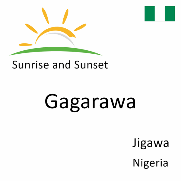 Sunrise and sunset times for Gagarawa, Jigawa, Nigeria